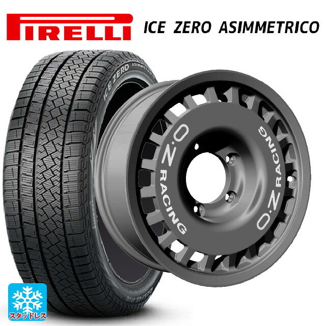 215/65R16 98T ピレリ アイスゼロ アシンメトリコ 正規品 # オーゼット レーシング ラリーレーシング 4×4 ダークグラファイト 16-6J 国産車用 スタッドレスタイヤホイール4本セット