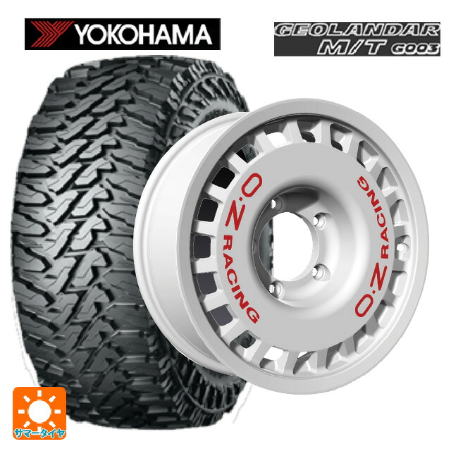 スズキ ジムニーノマド(JC74W)用 225/75R16 103/100Q ヨコハマ ジオランダー M/T G003 正規品 オーゼット レーシング ラリーレーシング 4×4 Race White 新品サマータイヤホイール 4本セット
