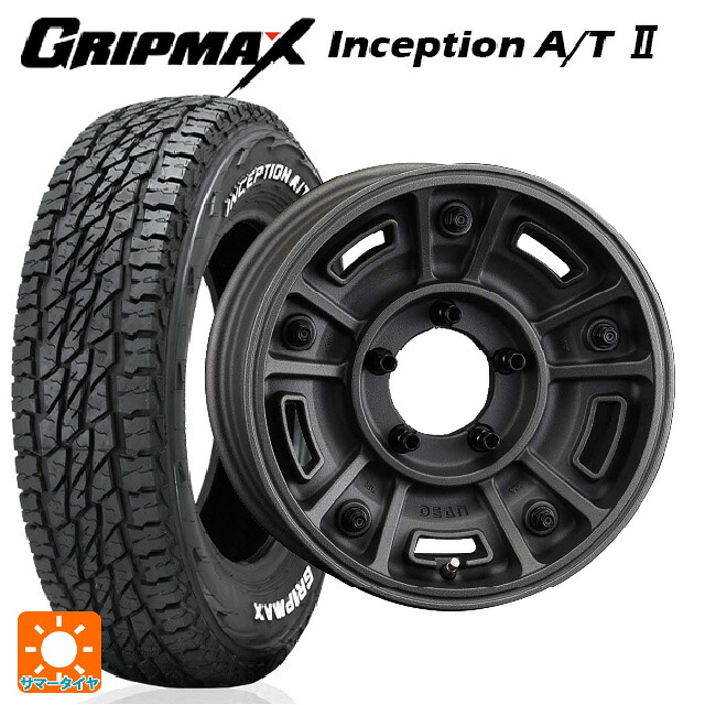 スズキ ジムニー(64系)用 175/80R16 91S グリップマックス インセプション A/T2 ホワイトレター クリムソン ディーン BJ メキシカン ショットチャコールブラック 新品サマータイヤホイール 5本セット