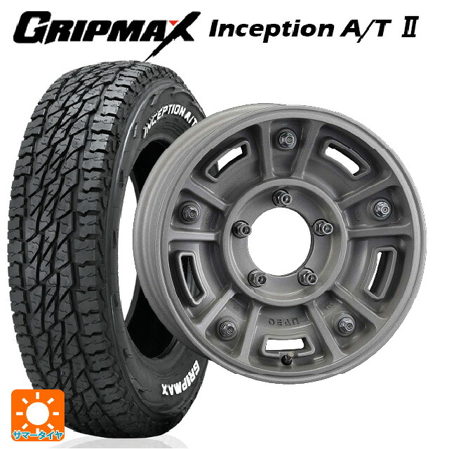 スズキ ジムニー(64系)用 175/80R16 91S グリップマックス インセプション A/T2 ホワイトレター クリムソン ディーン BJ メキシカン ショットクリア 新品サマータイヤホイール 5本セット