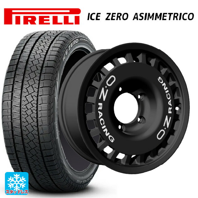 215/65R16 98T ピレリ アイスゼロ アシンメトリコ 正規品 # オーゼット レーシング ラリーレーシング 4×4 Matt Black 16-6J 国産車用 スタッドレスタイヤホイール4本セット