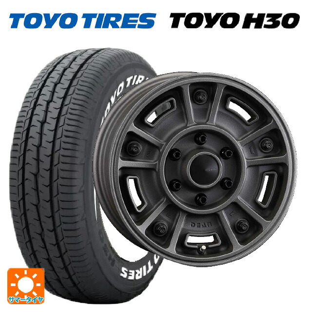 トヨタ ハイエース(200系)用 215/65R16 109/107R トーヨー H30 ホワイトレター クリムソン ディーン BJ メキシカン ショットチャコールブラック 新品サマータイヤホイール 4本セット