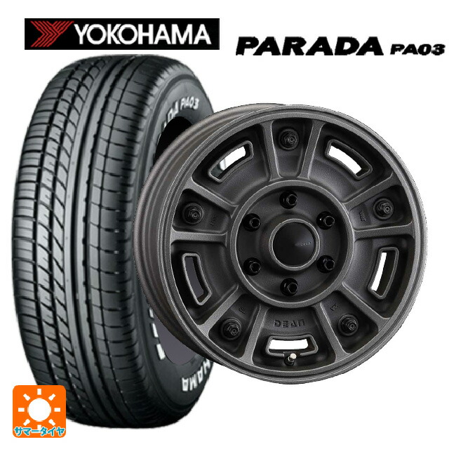 トヨタ ハイエース(200系)用 215/65R16 109/107S ヨコハマ パラダ PA03 ホワイトレター クリムソン ディーン BJ メキシカン ショットチャコールブラック 新品サマータイヤホイール 4本セット