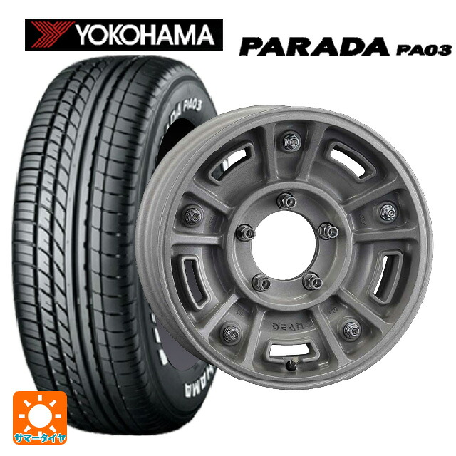 215/65R16 109/107S ヨコハマ パラダ PA03 ホワイトレター クリムソン ディーン BJ メキシカン ショットクリア 16-6J 国産車用 サマータイヤホイール4本セット