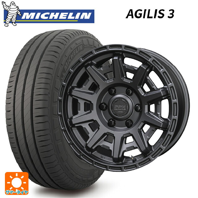 トヨタ ハイエース(200系)用 215/70R15 109/107S ミシュラン 正規品 アジリス 3 共豊 PPX D10X マットダークガンメタリック 新品サマータイヤホイール 4本セット