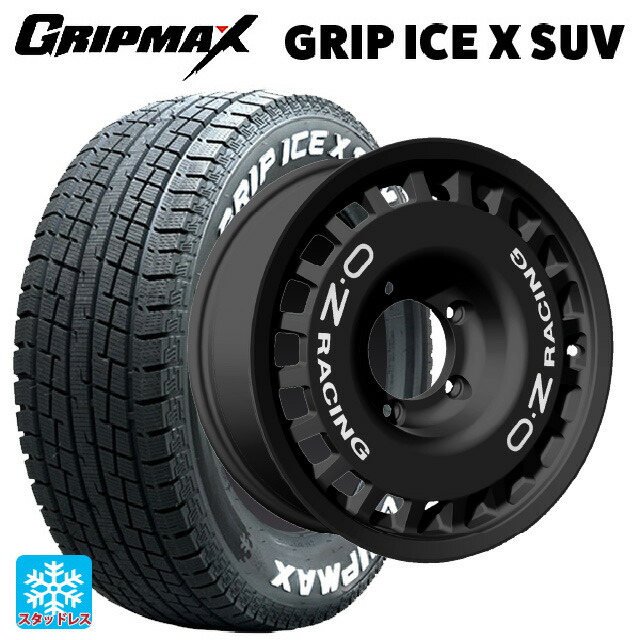 スズキ ジムニー(64系)用 175/80R16 91Q グリップマックス グリップアイスX SUV ホワイトレター オーゼット レーシング ラリーレーシング 4×4 Matt Black 新品スタッドレスタイヤホイール 5本セット
