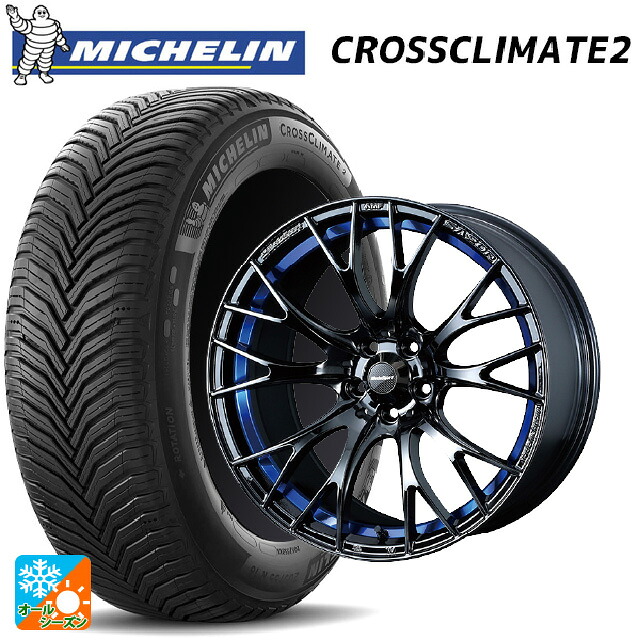 トヨタ ハリアー(80系)用 225/60R18 104W XL ミシュラン クロスクライメイト2 正規品 ウェッズ ウェッズスポーツ SA20R BLC2 新品オールシーズンタイヤホイール 4本セット