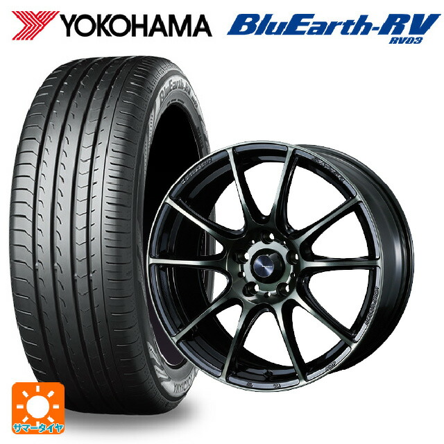 トヨタ プリウス(50系)用 215/45R17 91W XL ヨコハマ ブルーアース RV03 ウェッズ ウェッズスポーツ SA25R WBC 新品サマータイヤホイール 4本セット