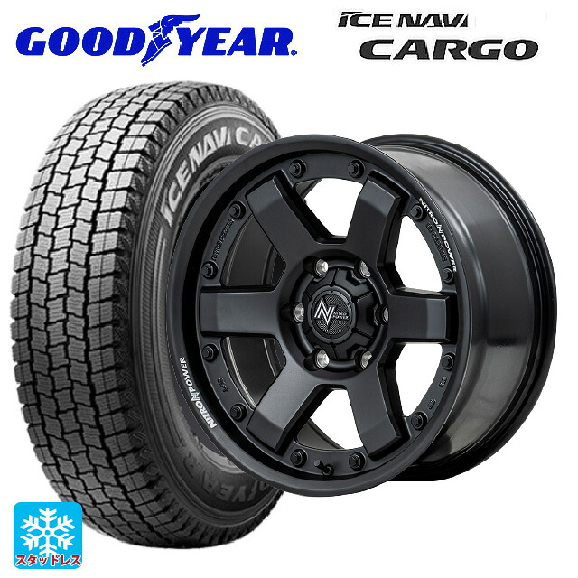 2026年製 195/80R15 107/105N グッドイヤー アイスナビ カーゴ # エムアイディー ナイトロパワー M6 カービン ガンブラック 15-6J 国産車用 スタッドレスタイヤホイール4本セット｜タイヤホイール専門店コニシタイヤ