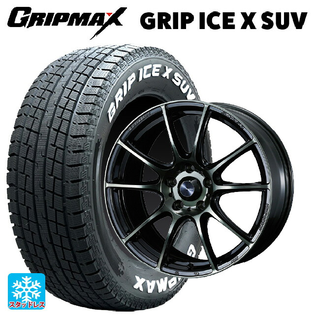 トヨタ ハリアー(80系)用 225/60R18 104H XL グリップマックス グリップアイスX SUV ホワイトレター # ウェッズ ウェッズスポーツ SA25R WBC 新品スタッドレスタイヤホイール 4本セット|タイヤホイール専門店コニシタイヤ