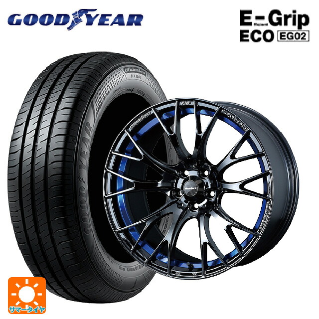 スバル レヴォーグ(VN系)用 225/45R18 95W XL グッドイヤー エフィシェントグリップ エコ EG02 ウェッズ ウェッズスポーツ SA20R BLC2 新品サマータイヤホイール 4本セット｜タイヤホイール専門店コニシタイヤ