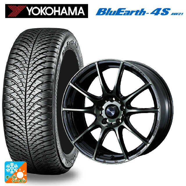 225/50R18 99W XL ヨコハマ ブルーアース4S AW21 # ウェッズ ウェッズスポーツ SA25R WBC 18-7J 国産車用 オールシーズンタイヤホイール4本セット 130,120円