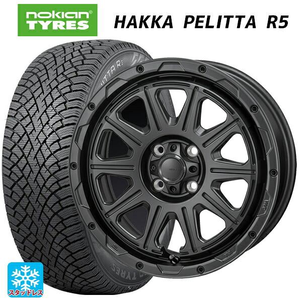 トヨタ アクア(PK16/PK15系)用 195/55R16 91R XL ノキアン ハッカペリッタR5 ジャパン三陽 ハイブロック レグルス サテンブラック 新品スタッドレスタイヤホイール 4本セット