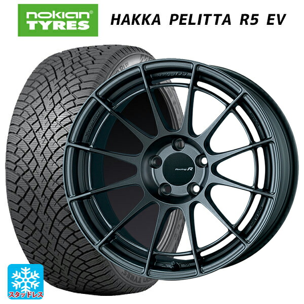 ミツビシ アウトランダー(5LA GNOW)用 235/60R18 107R XL ノキアン ハッカペリッタR5 EV エンケイ レーシングレボリューション NT03RR マットダークガンメタリック 新品スタッドレスタイヤホイール 4本セット
