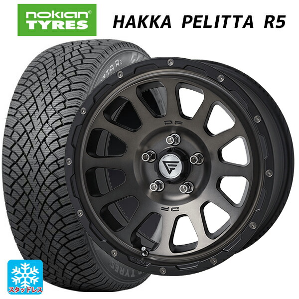 トヨタ ヴォクシー(90系)用 2022年製 205/55R17 95R XL ノキアン ハッカペリッタR5(数量限定) エクシズルライン デルタフォース オーバル # マットスモークポリッシュ 新品スタッドレスタイヤホイール 4本セット