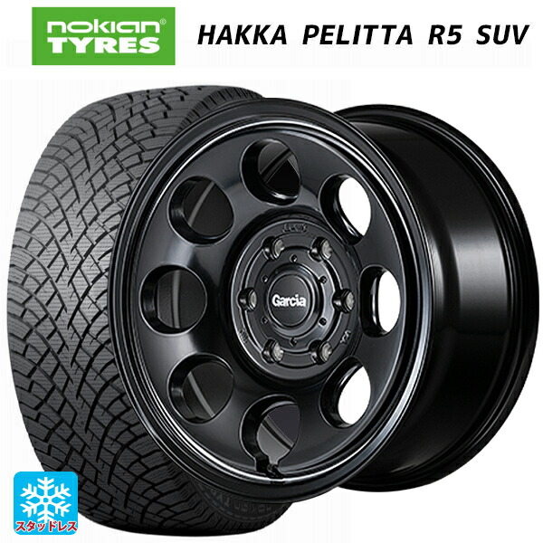 2024年製 265/65R17 116R XL ノキアン ハッカペリッタR5 SUV # エムアイディー ガルシア パーム8 セミグロスブラック/ウ゛ァーレイポリッシュ 17-8J 国産車用 スタッドレスタイヤホイール4本セット