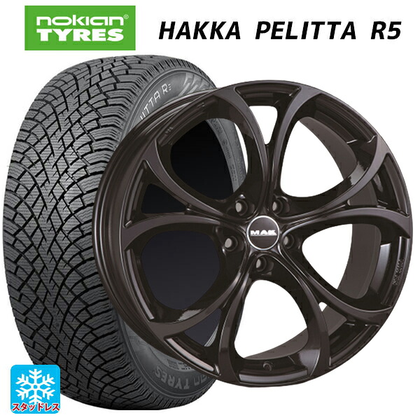 アルファロメオ ジュリア(952系)用 255/40R19 100T XL ノキアン ハッカペリッタR5 阿部商会 マック ラリオ グロスブラック 新品スタッドレスタイヤホイール 4本セット