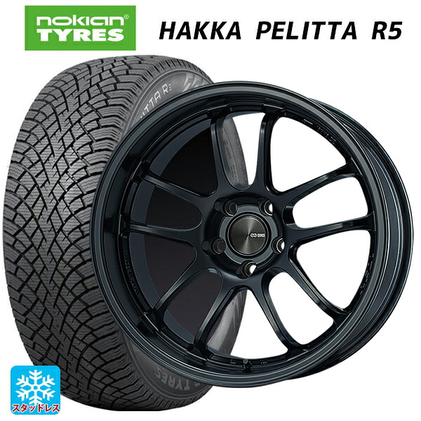 トヨタ GRヤリス(PA系)用 225/40R18 92T XL ノキアン ハッカペリッタR5 エンケイ パフォーマンスライン PF01 EVO マットブラック 新品スタッドレスタイヤホイール 4本セット｜タイヤホイール専門店コニシタイヤ