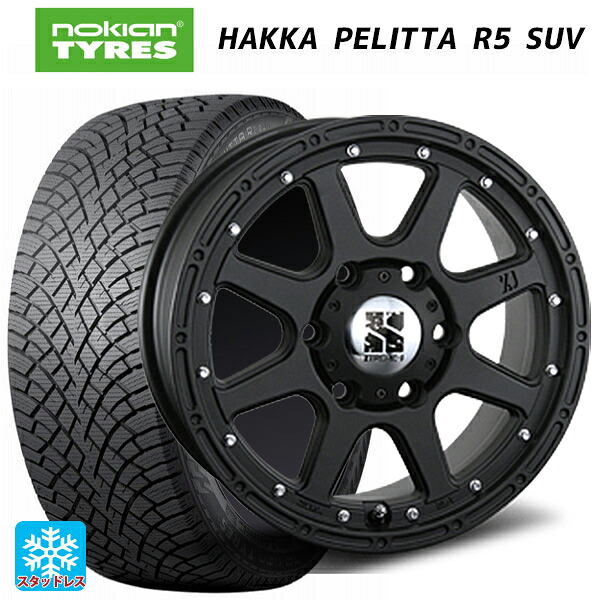 トヨタ ハイラックス(120系)用 265/65R18 114R ノキアン ハッカペリッタR5 SUV エムエルジェイ エクストリームJ Flat Black 新品スタッドレスタイヤホイール 4本セット