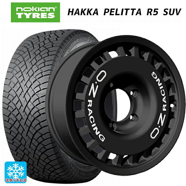 スズキ ジムニー(64系)用 215/70R16 100R ノキアン ハッカペリッタR5 SUV オーゼット レーシング ラリーレーシング 4×4 Matt Black 新品スタッドレスタイヤホイール 5本セット|タイヤホイール専門店コニシタイヤ