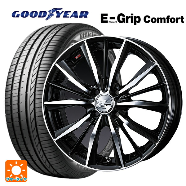 ダイハツ トール(M900系)用 195/45R16 84V XL グッドイヤー エフィシェントグリップ コンフォート ウェッズ レオニス VX # BKMC 新品サマータイヤホイール 4本セット