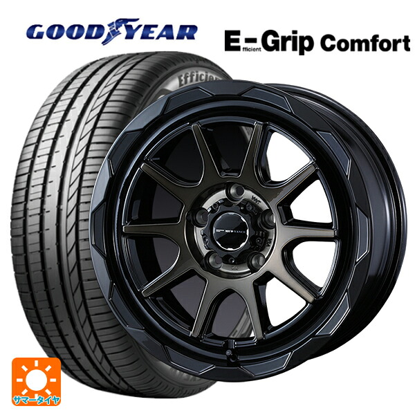 225/55R17 97W グッドイヤー エフィシェントグリップ コンフォート ウェッズ マッドヴァンス06 ブラックポリッシュブロンズクリア 17-7J 国産車用 サマータイヤホイール4本セット
