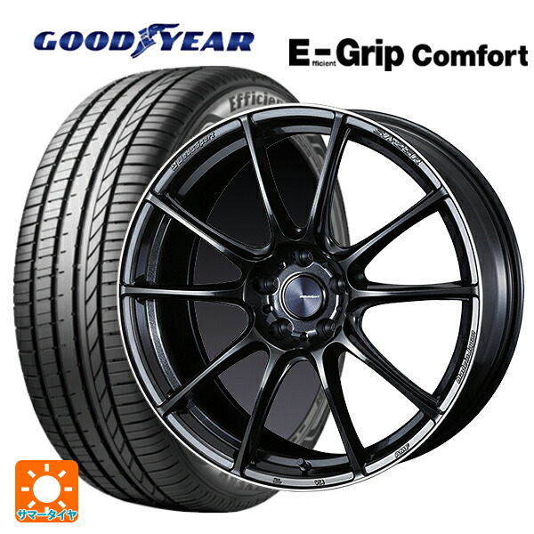 245/40R19 98W XL グッドイヤー エフィシェントグリップ コンフォート ウェッズ ウェッズスポーツ SA25R METAL BLACK/F 19-8.5J 国産車用 サマータイヤホイール4本セット