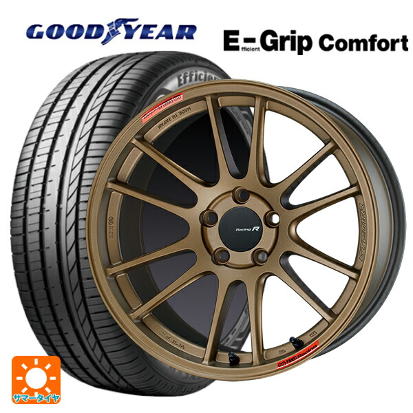 トヨタ GR86(ZN8)用 255/35R18 94W XL グッドイヤー エフィシェントグリップ コンフォート エンケイ レーシングレボリューション GTC01RR チタニウムゴールド 新品サマータイヤホイール 4本セット