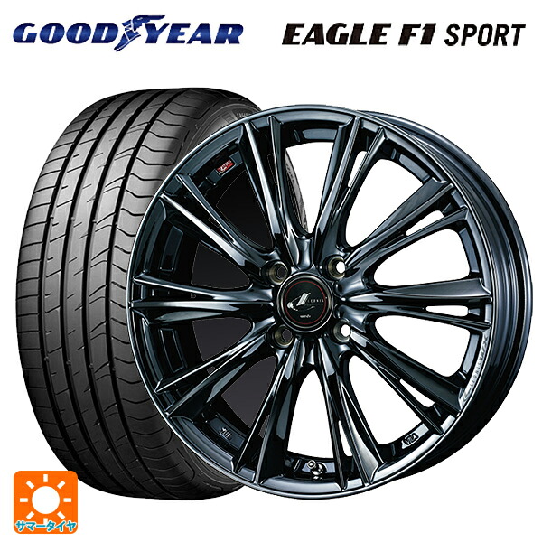 195/50R16 84V グッドイヤー イーグルF1 スポーツ ウェッズ レオニス WX BMC1 16-6J 国産車用 サマータイヤホイール4本セット
