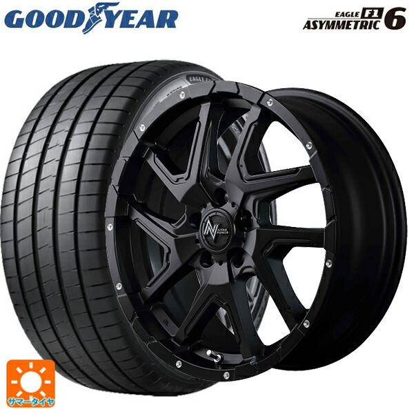 トヨタ bZ4X(11/15系)用 235/60R18 107W XL グッドイヤー イーグル F1 アシメトリック6 エムアイディー ナイトロパワーデリンジャー セミグロスブラック/フランジピアスドリルド 新品サマータイヤホイール 4本セット 124,345円