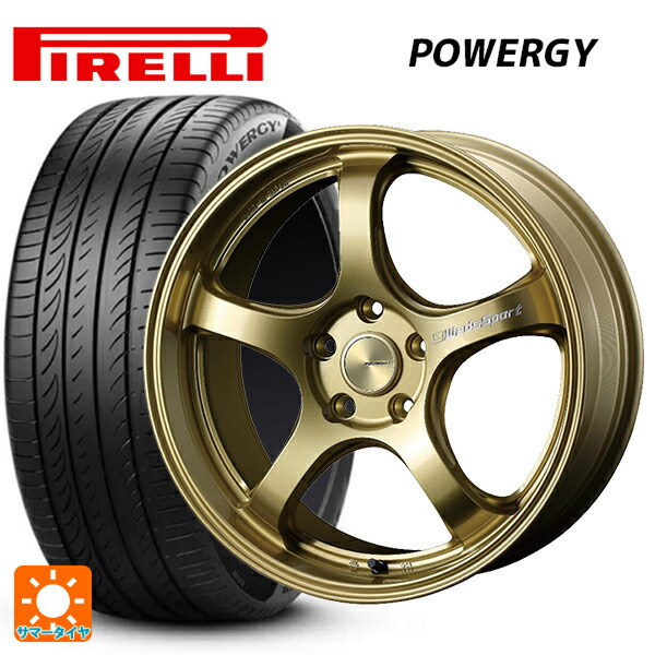 235/55R18 104V XL ピレリ パワジー 正規品 ウェッズ ウェッズスポーツ RN05M Gold 18-8.5J 国産車用 サマータイヤホイール4本セット