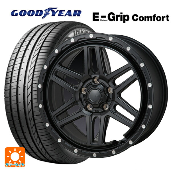 195/45R17 81W グッドイヤー エフィシェントグリップ コンフォート ジャパン三陽 ハイブロック エルデ Satin Black/Milling 17-7.5J 国産車用 サマータイヤホイール4本セット