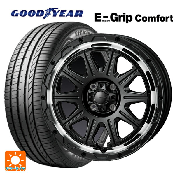 トヨタ タンク(M900系)用 195/45R16 84V XL グッドイヤー エフィシェントグリップ コンフォート ジャパン三陽 ハイブロック レグルス サテンブラック/リムポリッシュ 新品サマータイヤホイール 4本セット｜タイヤホイール専門店コニシタイヤ