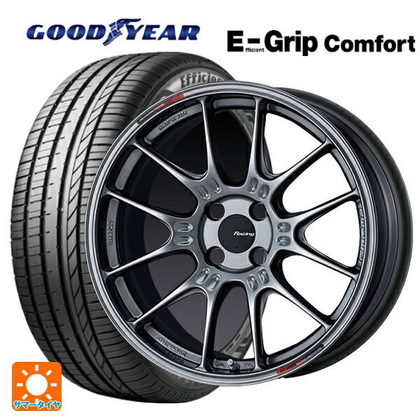 215/50R17 95V XL グッドイヤー エフィシェントグリップ コンフォート エンケイ レーシング GTC02 ハイパーシルバー 17-7.5J 国産車用 サマータイヤホイール4本セット