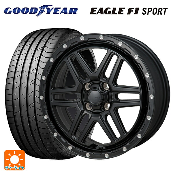 195/50R16 84V グッドイヤー イーグルF1 スポーツ ジャパン三陽 ハイブロック エルデ Satin Black/Milling 16-6J 国産車用 サマータイヤホイール4本セット