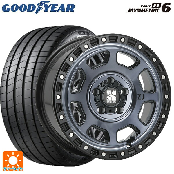 225/55R17 97Y グッドイヤー イーグル F1 アシメトリック6 エムエルジェイ エクストリームJ XJ07 Gloss Blk. M. Indigo 17-8J 国産車用 サマータイヤホイール4本セット|タイヤホイール専門店コニシタイヤ