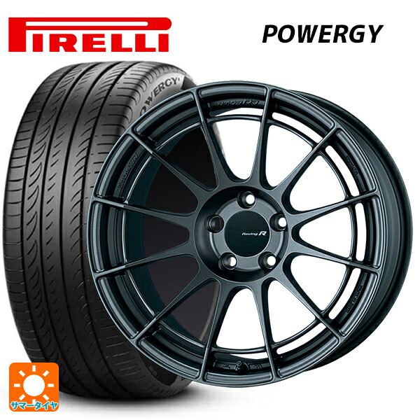 225/45R18 95W XL ピレリ パワジー 正規品 エンケイ レーシングレボリューション NT03RR マットダークガンメタリック 18-8J 国産車用 サマータイヤホイール4本セット|タイヤホイール専門店コニシタイヤ