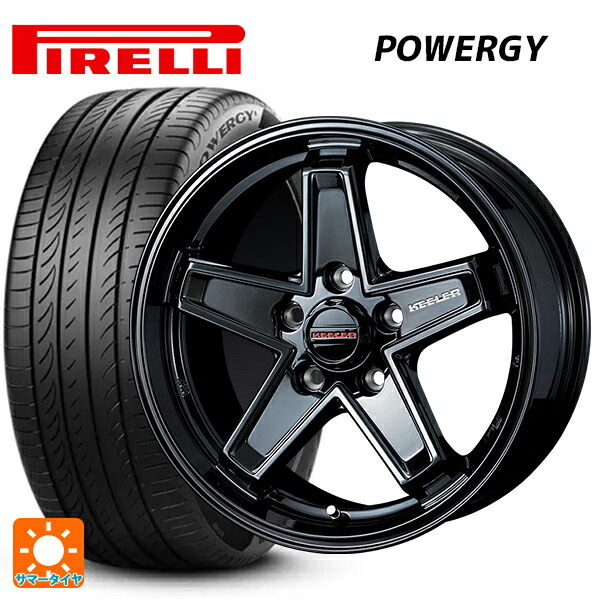 2023年製 225/65R17 102H ピレリ パワジー 正規品 # ウェッズ キーラー タクティクス # グロスブラック 17-7J 国産車用 サマータイヤホイール4本セット