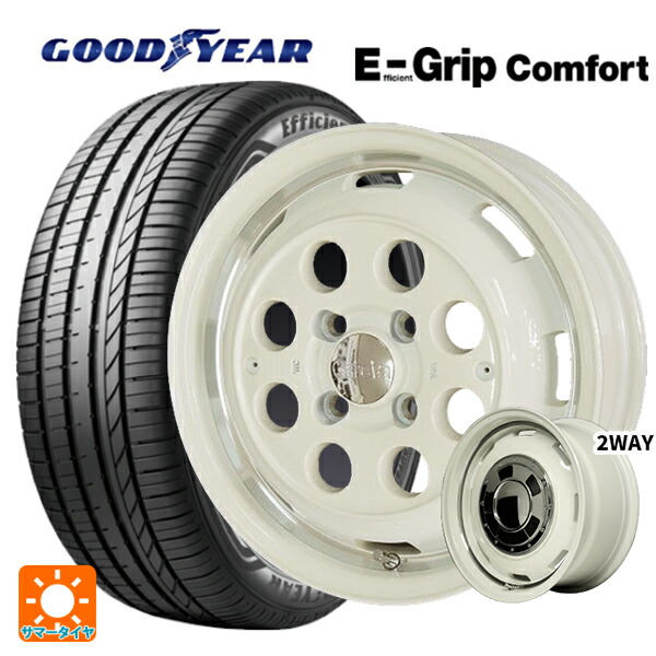 165/55R15 75V グッドイヤー エフィシェントグリップ コンフォート エムアイディー ガルシア シスコ オールドイングリュッシュホワイト+リムヴァーレイ 15-4.5J 国産車用 サマータイヤホイール4本セット|タイヤホイール専門店コニシタイヤ