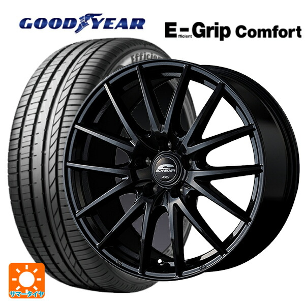 トヨタ プリウス(60系)用 195/60R17 90V グッドイヤー エフィシェントグリップ コンフォート エムアイディー MIDホイール SQ27 メタリックブラック 新品サマータイヤホイール 4本セット
