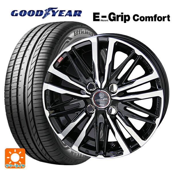 165/50R15 73V グッドイヤー エフィシェントグリップ コンフォート 共豊 スマック クレスト サファイアブラックポリッシュ 15-4.5J 国産車用 サマータイヤホイール4本セット