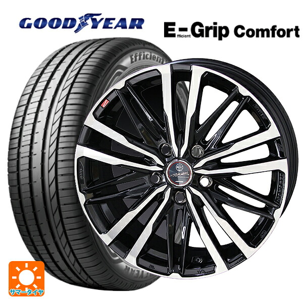 235/50R18 101W XL グッドイヤー エフィシェントグリップ コンフォート 共豊 スマック クレスト サファイアブラックポリッシュ 18-8J 国産車用 サマータイヤホイール4本セット
