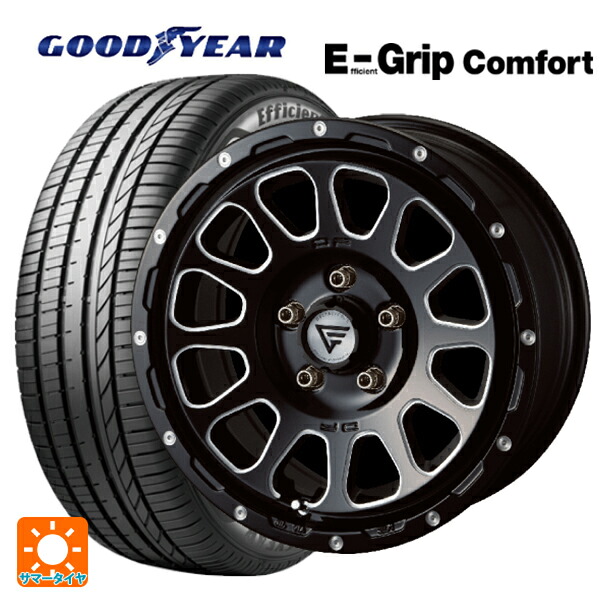 トヨタ プリウス(60系)用 195/60R17 90V グッドイヤー エフィシェントグリップ コンフォート エクシズルライン デルタフォース オーバル ブラックマシニング 新品サマータイヤホイール 4本セット