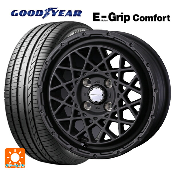 165/60R14 75H グッドイヤー エフィシェントグリップ コンフォート ウェッズ マッドヴァンス 09 FULL MAT BLACK 14-4.5J 国産車用 サマータイヤホイール4本セット|タイヤホイール専門店コニシタイヤ