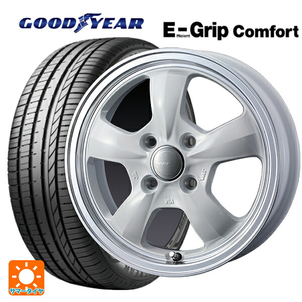 185/60R15 84H グッドイヤー エフィシェントグリップ コンフォート ウェッズ グラフト 5S ホワイトリムポリッシュ 15-5.5J 国産車用 サマータイヤホイール4本セット｜タイヤホイール専門店コニシタイヤ 65,412円