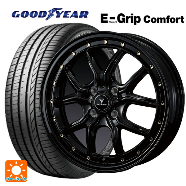 ミツビシ デリカミニ(FF車)(B3系)用 165/55R15 75V グッドイヤー エフィシェントグリップ コンフォート ウェッズ ノヴァリス アセットS1 BLACK/GOLD PIERCE 新品サマータイヤホイール 4本セット