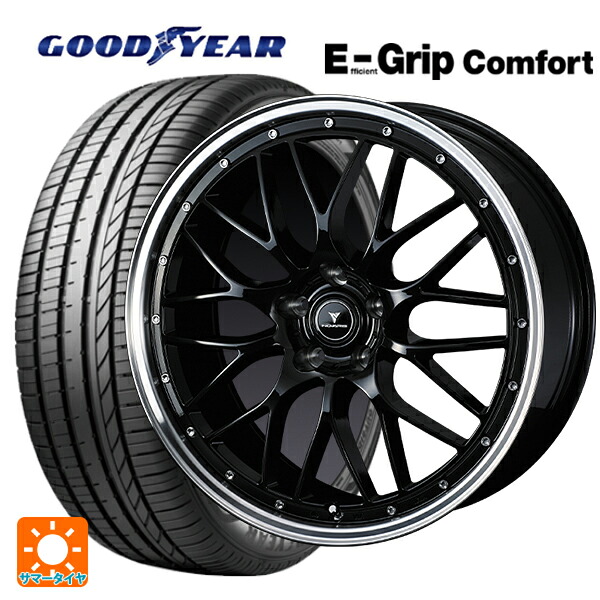 スバル WRX S4(VBH)用 245/35R19 93W XL グッドイヤー エフィシェントグリップ コンフォート ウェッズ ノヴァリス アセットエムワン ブラック/リムポリッシュ 新品サマータイヤホイール 4本セット|タイヤホイール専門店コニシタイヤ