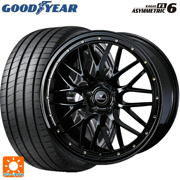 235/35R19 91Y XL グッドイヤー イーグル F1 アシメトリック6 ウェッズ ノヴァリス アセットエムワン ブラック/ゴールドピアス 19-8J 国産車用 サマータイヤホイール4本セット 142,860円