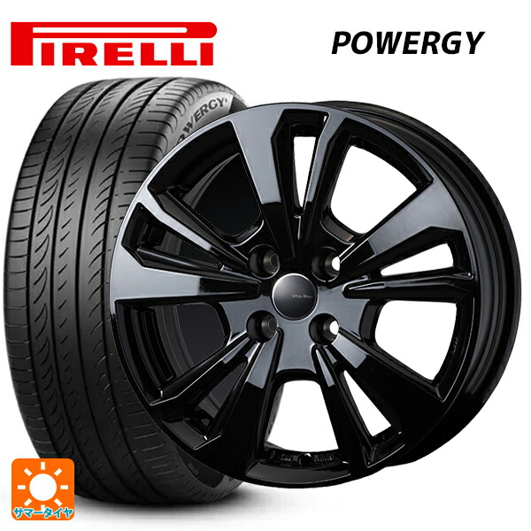 フィアット 500e(FA1系)用 205/45R17 88W XL ピレリ パワジー 正規品 ティーエーエス スマートライン 365 ブラック 新品サマータイヤホイール 4本セット
