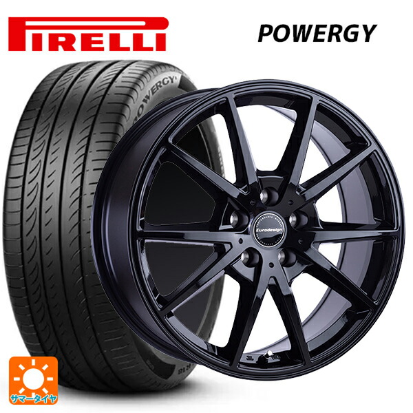 ミニ ミニクロスオーバー(F60)用 225/50R18 99W XL ピレリ パワジー 正規品 阿部商会 ユーロデザイン スウィンドン グロスブラック 新品サマータイヤホイール 4本セット